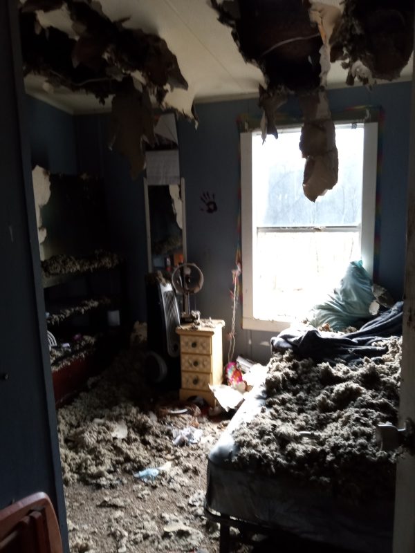 Part of the burnt home
