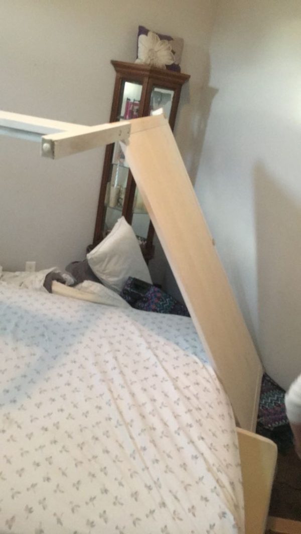 The bed my father broke.