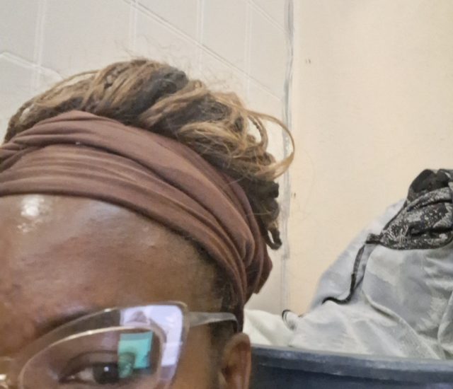 Homeless woman after deportation